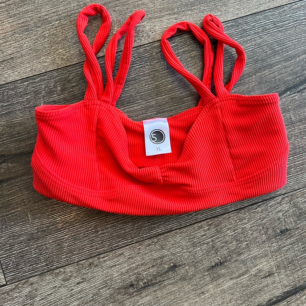 FIVE YL girls dance sports bra top Red New w/out tag